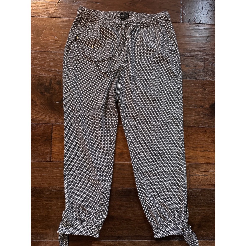 White House Black Market The Jogger Pants Black White Geometric Dot Womens 10